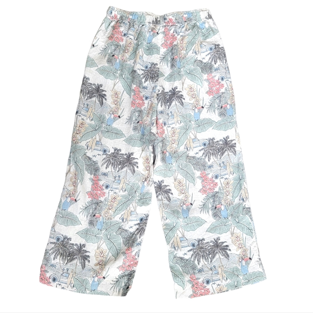 C&C California Linen Wide Leg Beachy Pants Pull On Relaxed Tropical Surf… - Picture 5 of 15